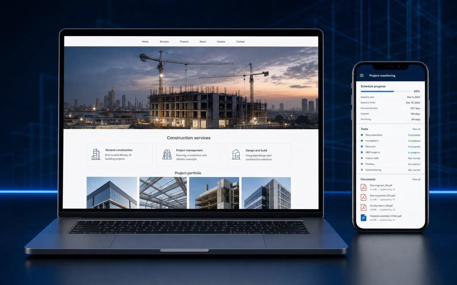 Site institutionnel générique pour une entreprise du BTP